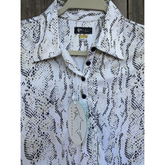 Greg Norman Polo Shirt Snakeskin Print Short Sleeve Golf Top S/P - Picture 3 of 5